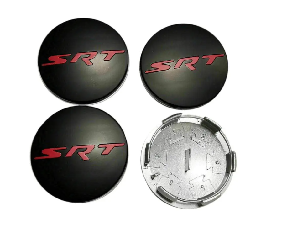 SRT CENTER CAPS MATTE BLACK & RED
