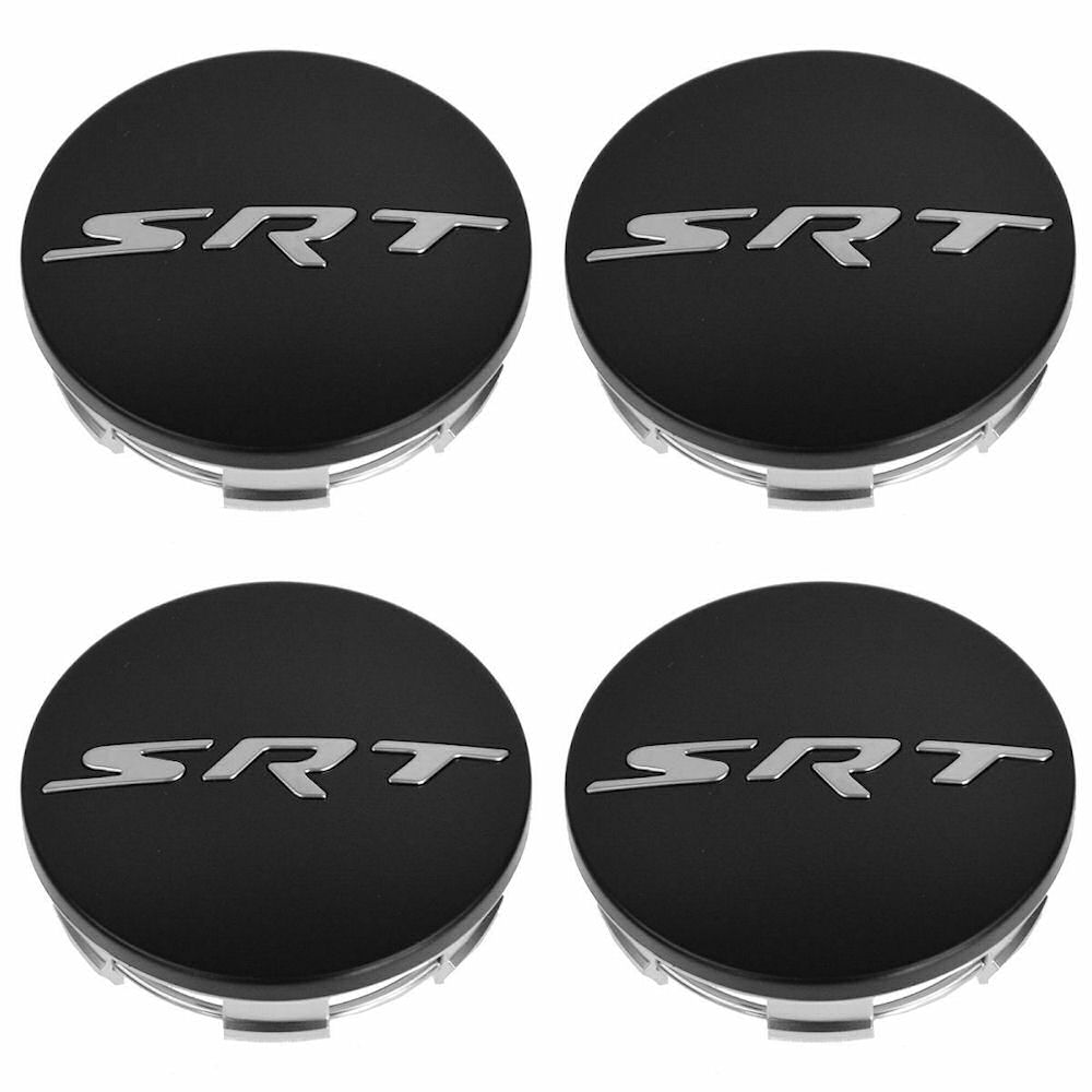 SRT CENTER CAPS MATTE BLACK & SILVER