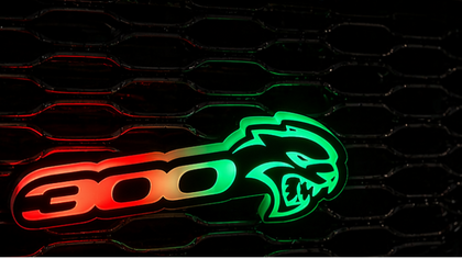 RGB Chrysler 300 Hellcat Emblem LED Badge — Bluetooth Color-Chasing Light for Chrysler 300