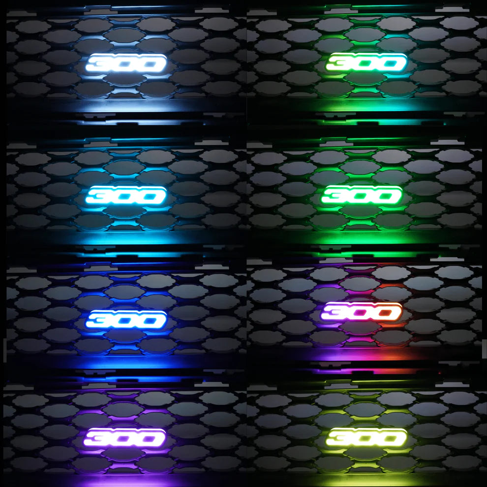 RGB Chrysler 300 Emblem LED Badge — Bluetooth Color-Chasing Light for Chrysler 300