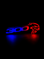 RGB Chrysler 300 Hellcat Emblem LED Badge — Bluetooth Color-Chasing Light for Chrysler 300