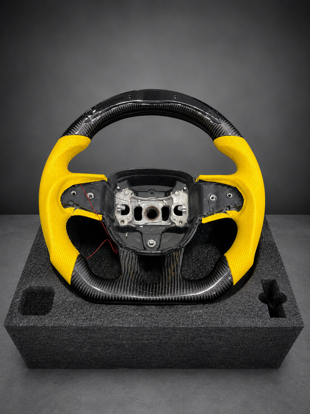 Custom Carbon Fiber Steering Wheel for Mopar - Yellow