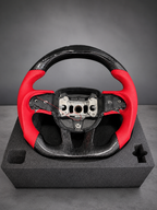 Custom Carbon Fiber Steering Wheel for Mopar – Red