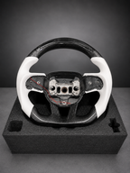 Custom Carbon Fiber Steering Wheel for Mopar - White