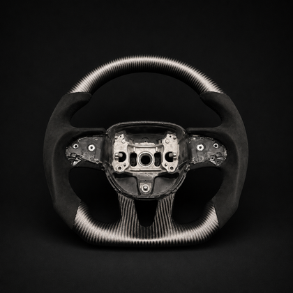Custom Carbon Fiber & Alcantara Flat Bottom Steering Wheel for Mopar