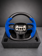 Custom Carbon Fiber Steering Wheel for Mopar – suede royal blue
