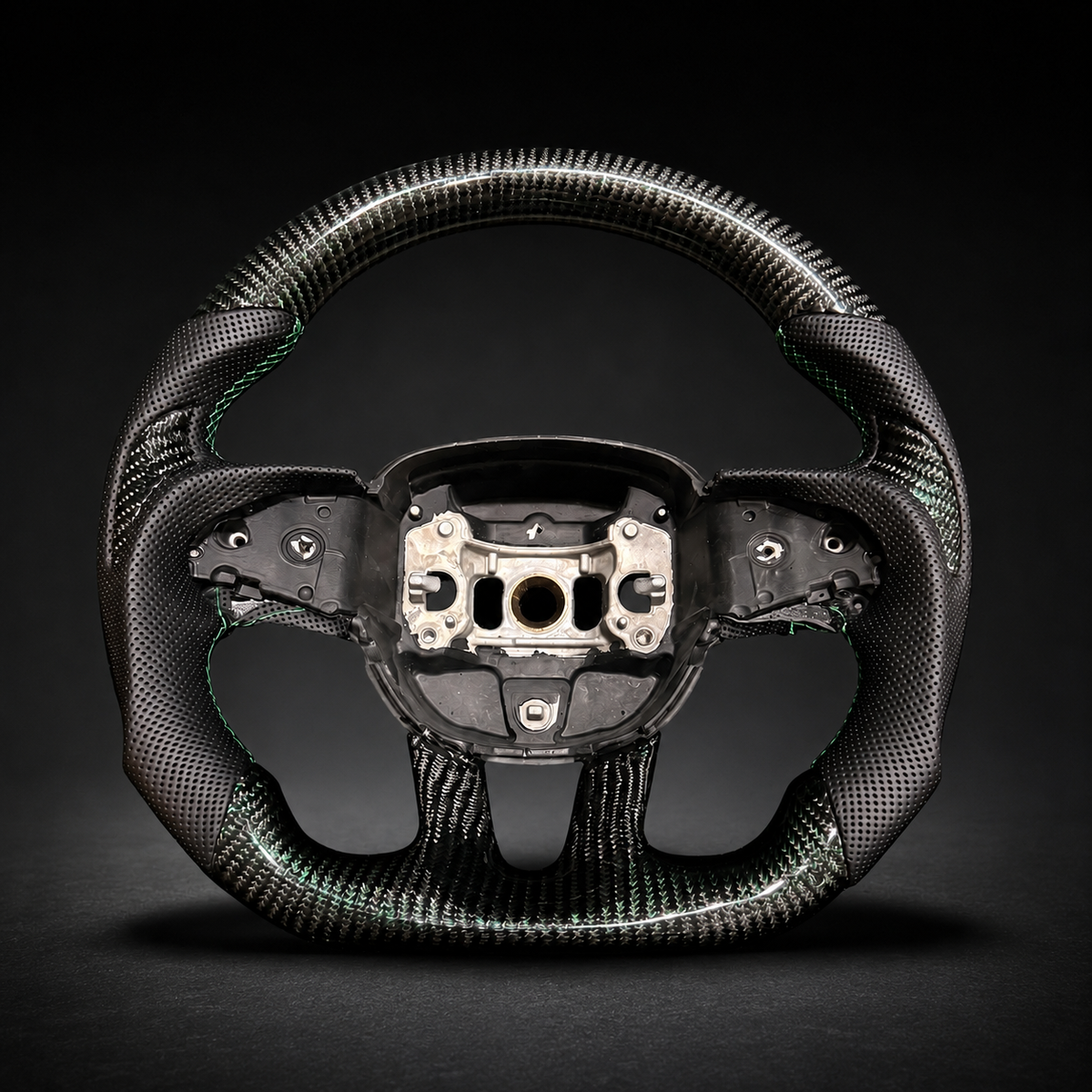 Custom Green Carbon Fiber Steering Wheel For Mopar