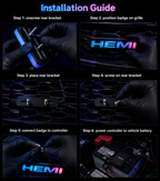 RGB HEMI EMBLEM LED Badge — Bluetooth Color-Chasing Light