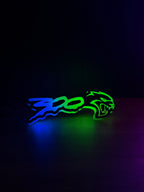 RGB Chrysler 300 Hellcat Emblem LED Badge — Bluetooth Color-Chasing Light
