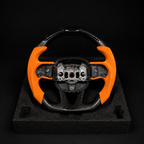 Custom Orange Carbon Fiber Steering Wheel for Mopar – LED Display
