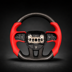 Custom Red Carbon Fiber Flat Bottom Steering Wheel for Mopar