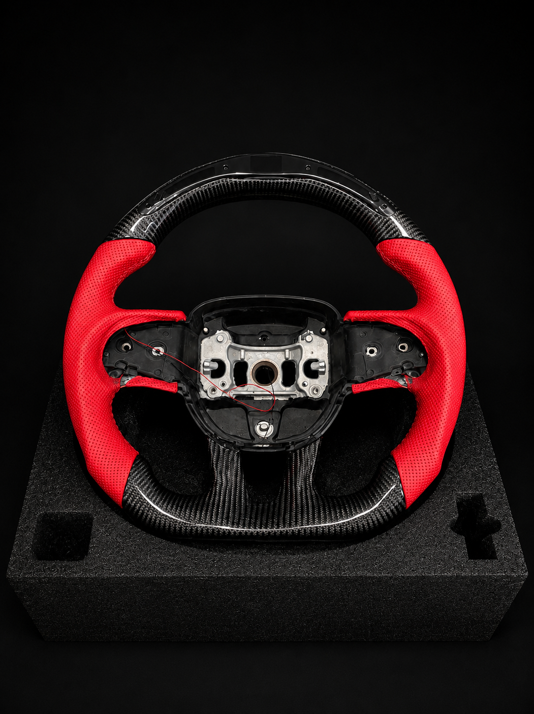 Custom Carbon Fiber Steering Wheel for Mopar – Red
