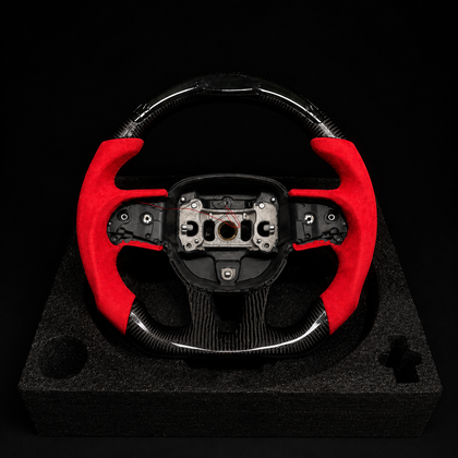 Custom Red Carbon Fiber Steering Wheel for Mopar