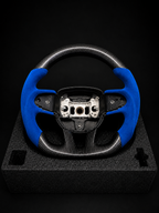 Custom Carbon Fiber Steering Wheel for Mopar – suede royal blue