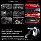 RGB SRT Hawk Emblem LED Badge — Bluetooth Color-Chasing for Dodge Vehicles
