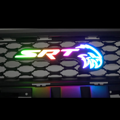 RGB SRT Hawk Emblem LED Badge — Bluetooth Color-Chasing for Dodge Vehicles