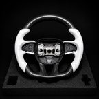 Custom Carbon Fiber Steering Wheel for Mopar – White