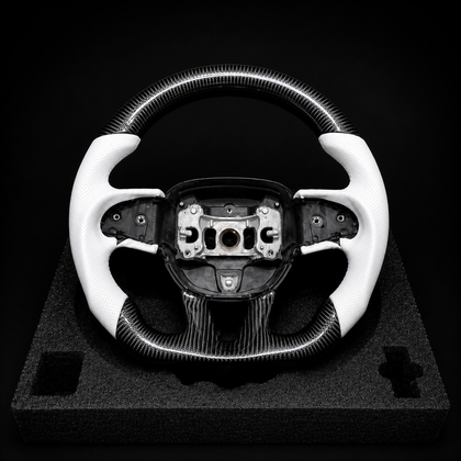 Custom Carbon Fiber Steering Wheel for Mopar – White