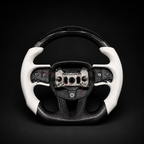 Custom White Carbon Fiber Steering Wheel for Mopar