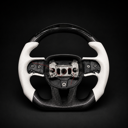 Custom White Carbon Fiber Steering Wheel for Mopar