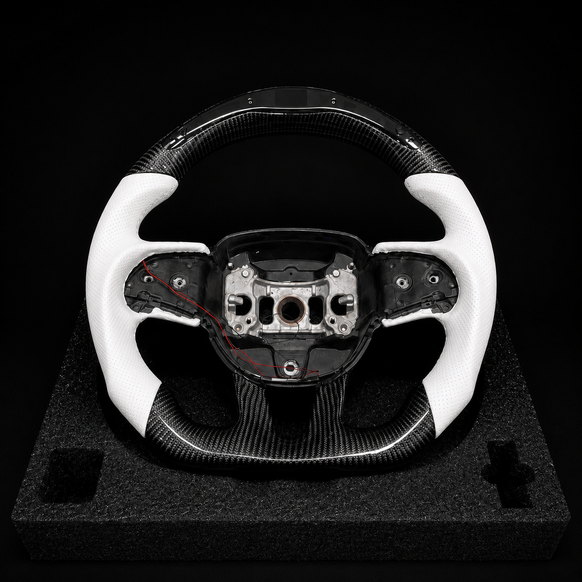 Custom Carbon Fiber Steering Wheel for Mopar - White