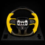 Custom Steering Wheel for Mopar with yellow carbon fiber