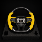 Custom Yellow Carbon Fiber Steering Wheel For Mopar