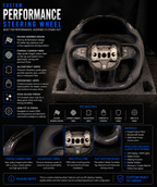 Custom Blue Forged Carbon Fiber Steering Wheel For Mopar