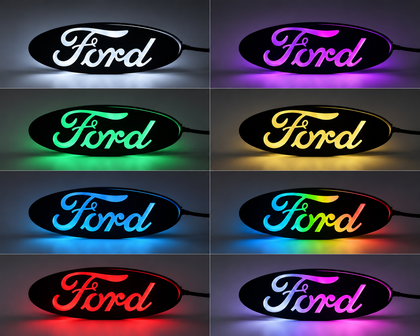 RGB Ford F-150 Emblem LED Badge — Bluetooth Color-Chasing Light