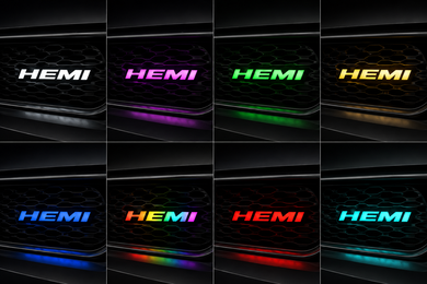 RGB HEMI EMBLEM LED Badge — Bluetooth Color-Chasing Light