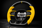 Custom Yellow Carbon Fiber Steering Wheel for Mopar – Leather & LED