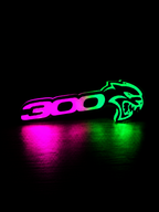 RGB Chrysler 300 Hellcat Emblem LED Badge — Bluetooth Color-Chasing Light for Chrysler 300