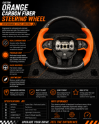 Custom Orange Carbon Fiber Steering Wheel for Mopar