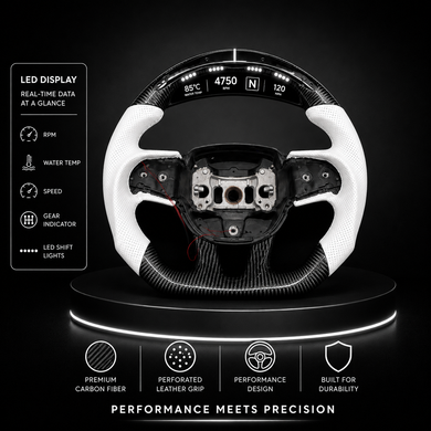 Custom Carbon Fiber Steering Wheel for Mopar - White