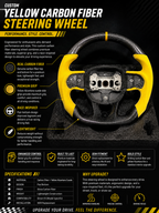 Custom Yellow Carbon Fiber Steering Wheel For Mopar