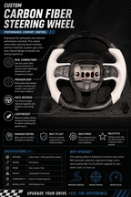 Custom White Carbon Fiber Steering Wheel for Mopar