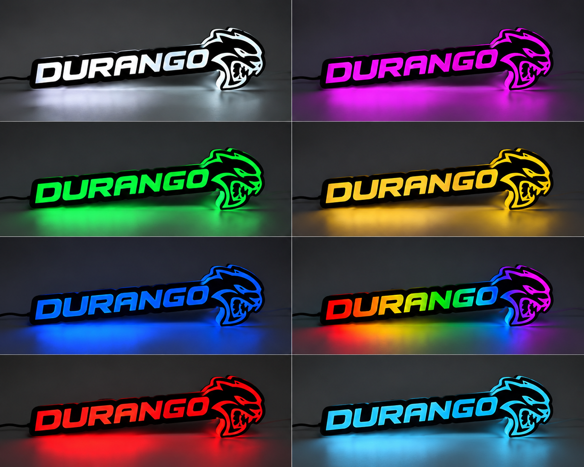 RGB DURANGO EMBLEM LED Badge — Bluetooth Color-Chasing Light