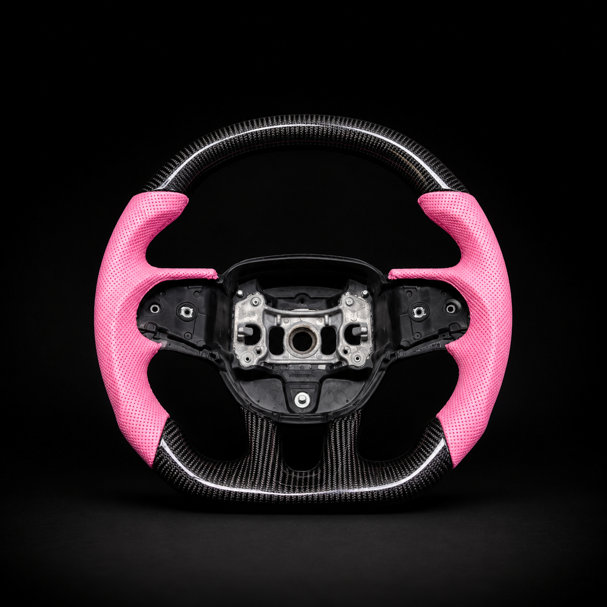 Custom Pink Carbon Fiber Steering Wheel For Mopar