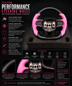 Custom Pink Carbon Fiber Steering Wheel For Mopar