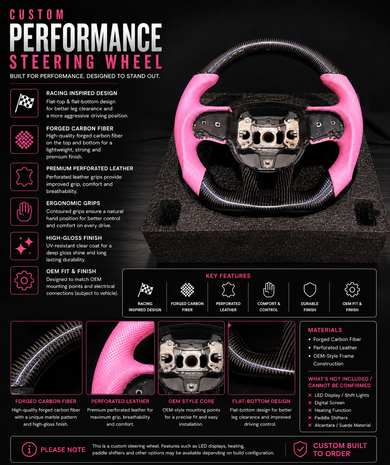 Custom Pink Carbon Fiber Steering Wheel For Mopar