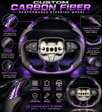 Custom Purple Forged Carbon Fiber Steering Wheel For mopar