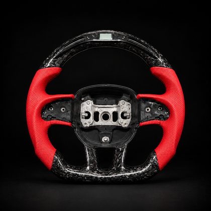 Custom Red Forged Carbon Fiber Steering Wheel For Mopar Dodge Challenger Charger Hellcat SRT