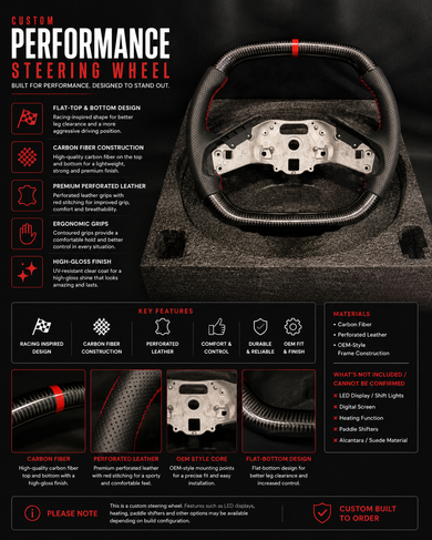 Custom Carbon Fiber Steering Wheel For Mopar