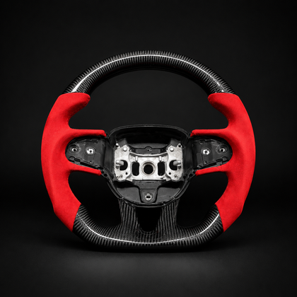 Custom Carbon Fiber & Red Alcantara Steering Wheel For Mopar