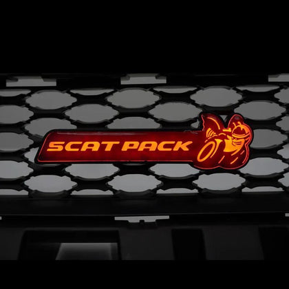 RGB Scat Pack Emblem LED Badge with Bee — Bluetooth Color-Chasing Light for Dodge Challenger & Charger Scat Pack