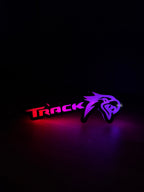 RGB Trackhawk Emblem LED Badge — Bluetooth Color-Chasing Light for Jeep Grand Cherokee -Trackhawk