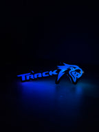 RGB Trackhawk Emblem LED Badge — Bluetooth Color-Chasing Light for Jeep Grand Cherokee -Trackhawk