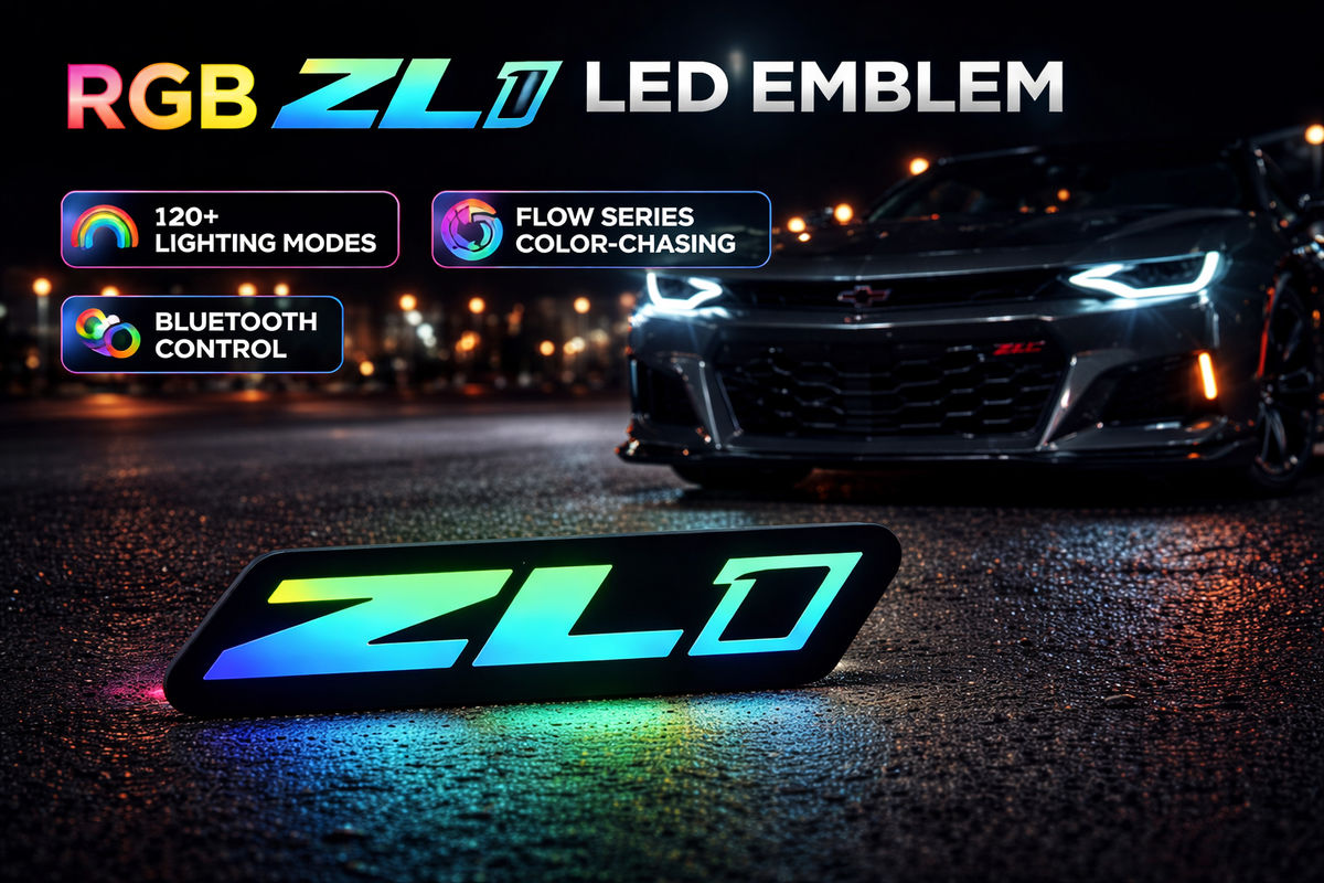 RGB ZL1 Emblem LED Badge — Bluetooth Color-Chasing Light for Chevy Camaro ZL1