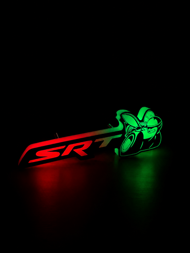 RGB SRT Super Bee Emblem LED Badge — Bluetooth Color-Chasing Light for Dodge Challenger & Charger