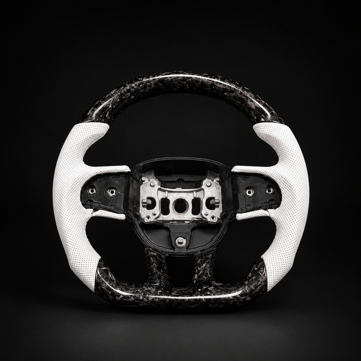 Custom Black Forged Carbon Fiber Steering Wheel For Mopar